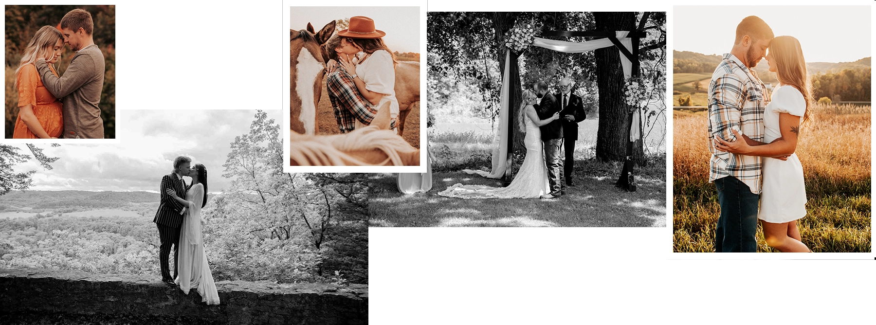 A collage of photos with a cowboy and a horse.